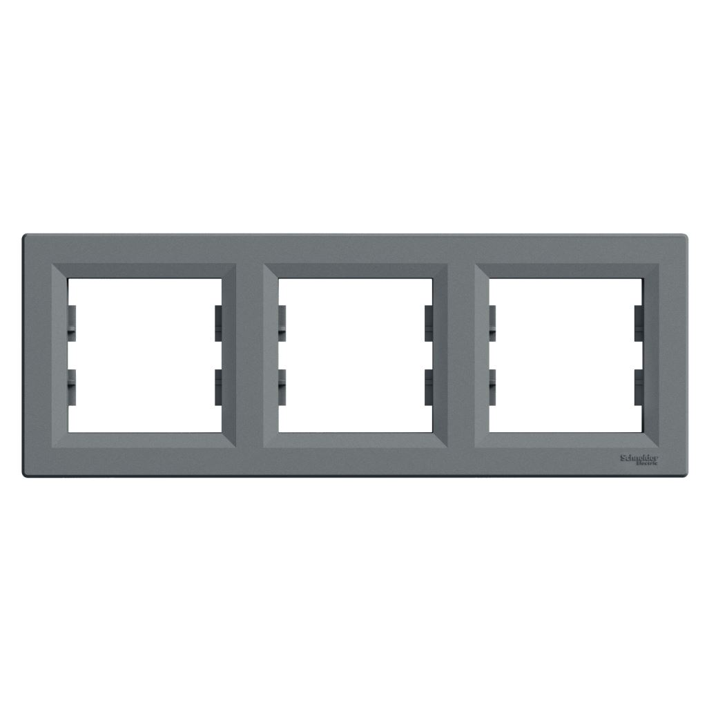 Schneider ASFORA Hármas keret vízszintes acél (EPH5800362) (EPH5800362)