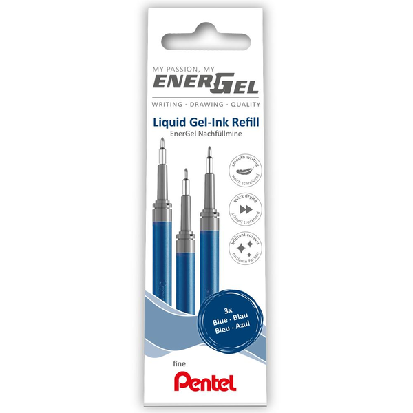 Pentel Tollbetét tűhegyű 3 db/csomag 0,25mm  EnerGel  írásszín kék (LRN5-3C)