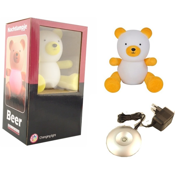 Műanyag mackó LED-es éjjeli fény (25090)