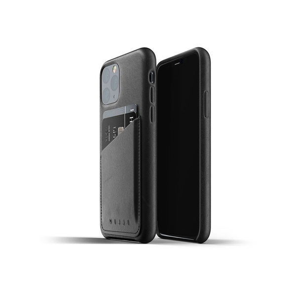 Mujjo Full Leather Wallet Apple iPhone 11 Pro Bőrtok - Fekete