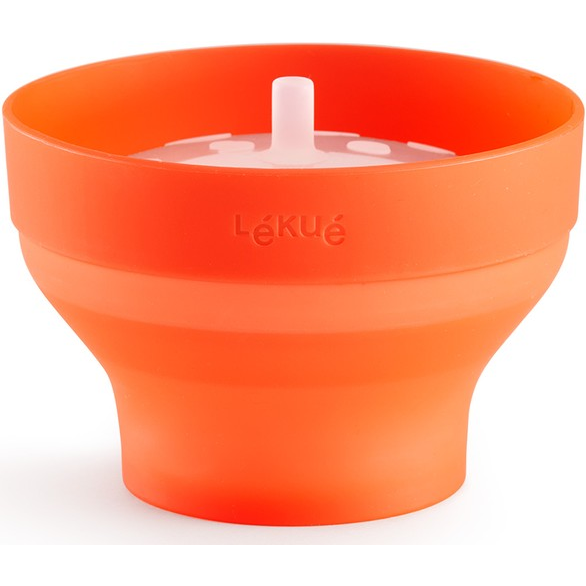 Lékué Mini Microwave Popcorn Maker mini popcorn készítő, fedővel, 700ml, összecsukható, szilikon, piros - 881688