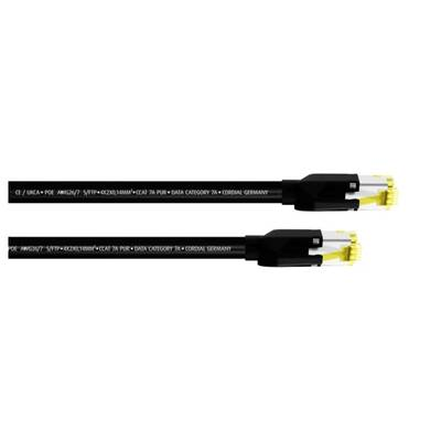 Cordial 15576 RJ45 Netværkskabel, patchkabel CAT 7a S/FTP 1.00 m Sort PUR-kappe 1 stk