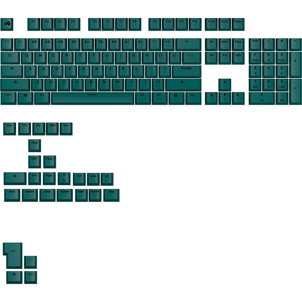 Glorious Glorious GPBT Basics Keycaps, ANSI Layout (US), PBT, Dye-Sub - Totem Green