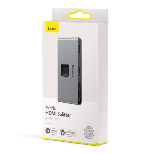 Baseus Matrix HDMI kétirányú elosztó 2x1 / 1x2 4K (CAHUB-BC0G)