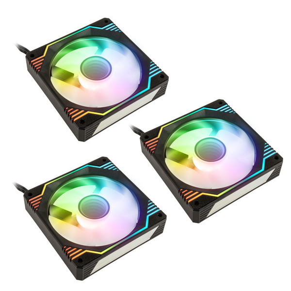 Kolink Umbra X 120mm ARGB High Performance PWM Fan Triple Pack - Black