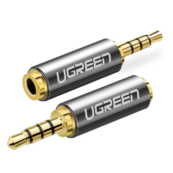 Адаптер UGREEN 20501, 2.5 mm micro jack към 3.5 mm mini jack, сив