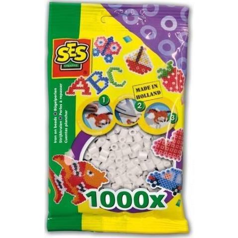 SES Creative Beedz Children's packet of 1000 White Iron-on Beads Perline a fusione