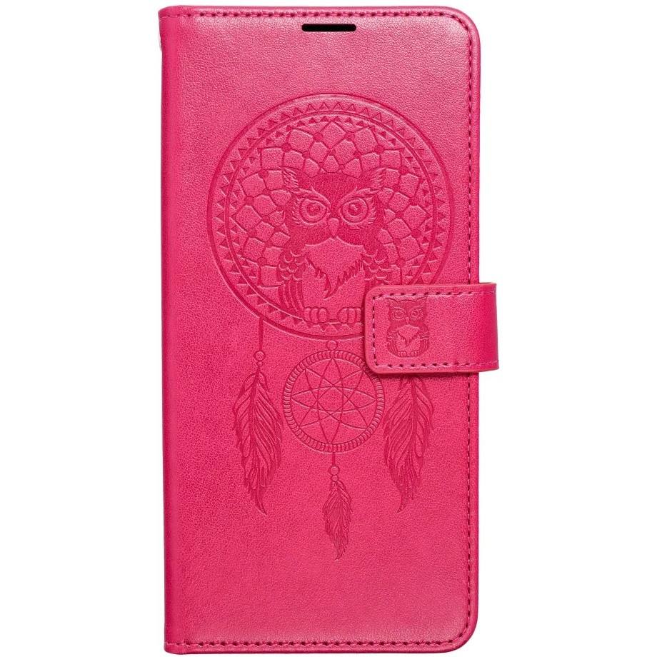 Samsung Galaxy A16 4G / A16 5G SM-A165F / A166B, Oldalra nyíló tok, kártyatartóval, kézpánttal, Álomfogó minta, Mezzo Book, mintás/magenta (TS8396)