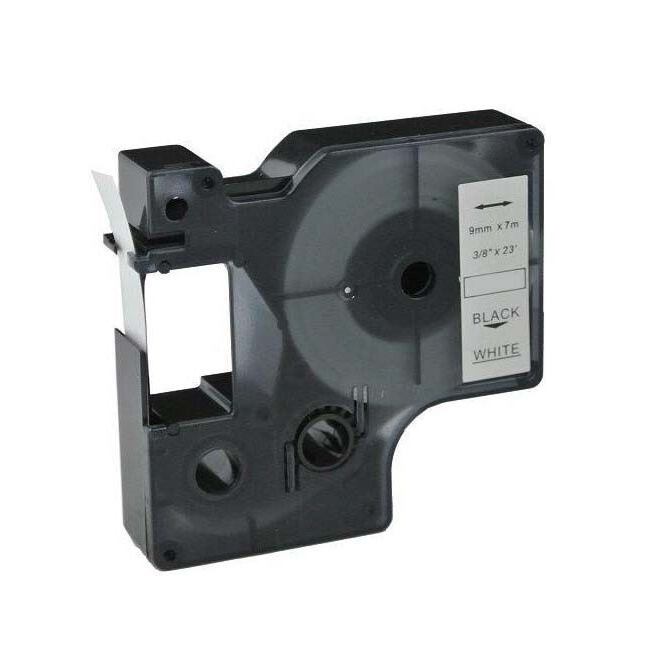 Utángyártott DYMO D1 40913 festékszalag 9mm x 7 m fehér-fekete #S0720680 (40913FU) (40913FU)