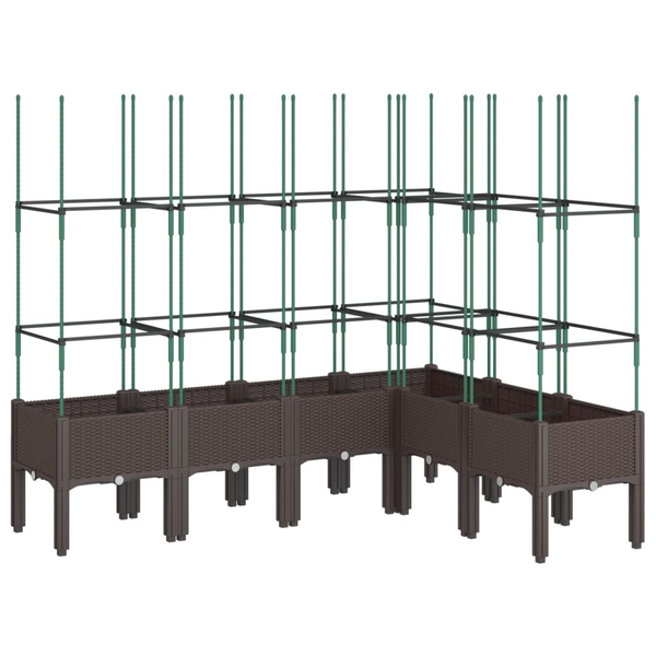 Květináč plast odstíny hnědé a béžové VidaXL 160 cm x 120 x 142,5 cm
