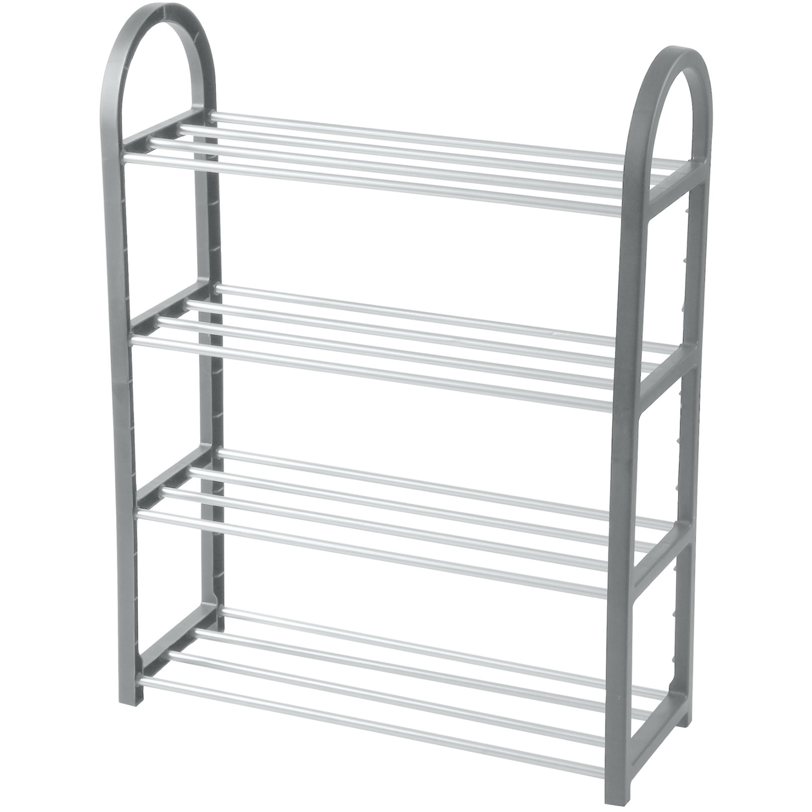 DOCHTMANN Cipőállvány 50 × 19 × 66 cm, 4 polc, szürke, műanyag (16781)