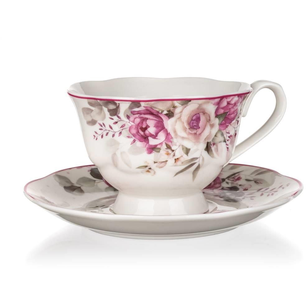 BANQUET ROSE csésze csészealjjal, 220 ml, 6 db (A26785)