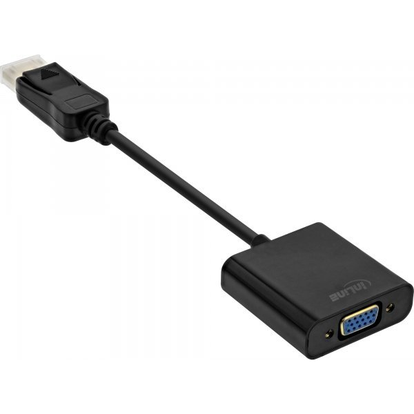 InLine 17197B video átalakító kábel 0,15 M VGA (D-Sub) DisplayPort Fekete (17197B)