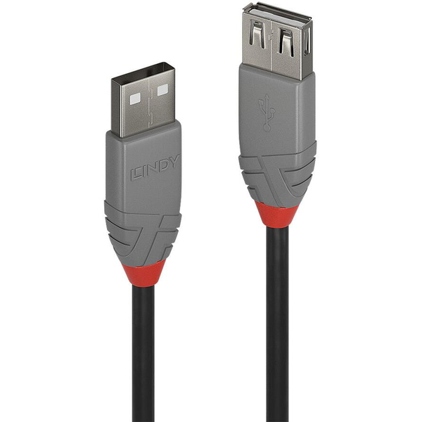Lindy 36705 cable USB USB 2.0 5 m USB A Negro, Gris