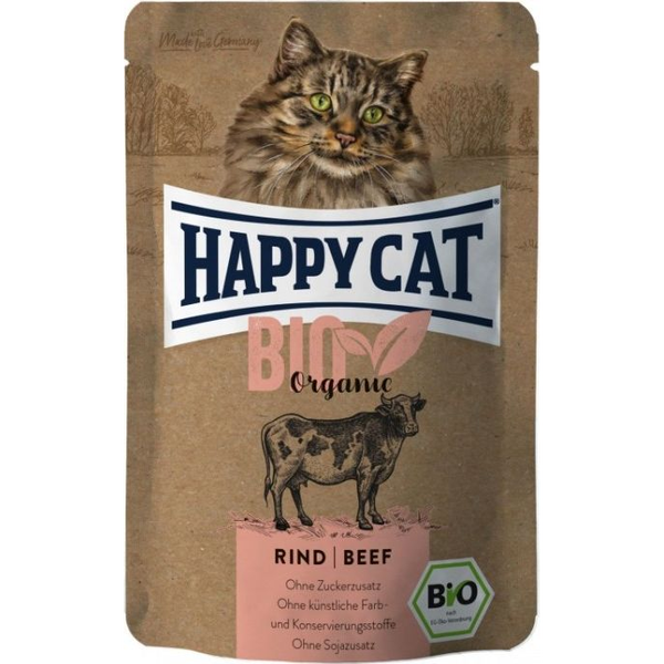 Happy Cat Bio Organic Alutasakos Eledel - Marha  85 G