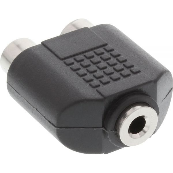 InLine 99338 csatlakozó átlakító 3.5mm jack female mono 2xRCA Fekete (99338)