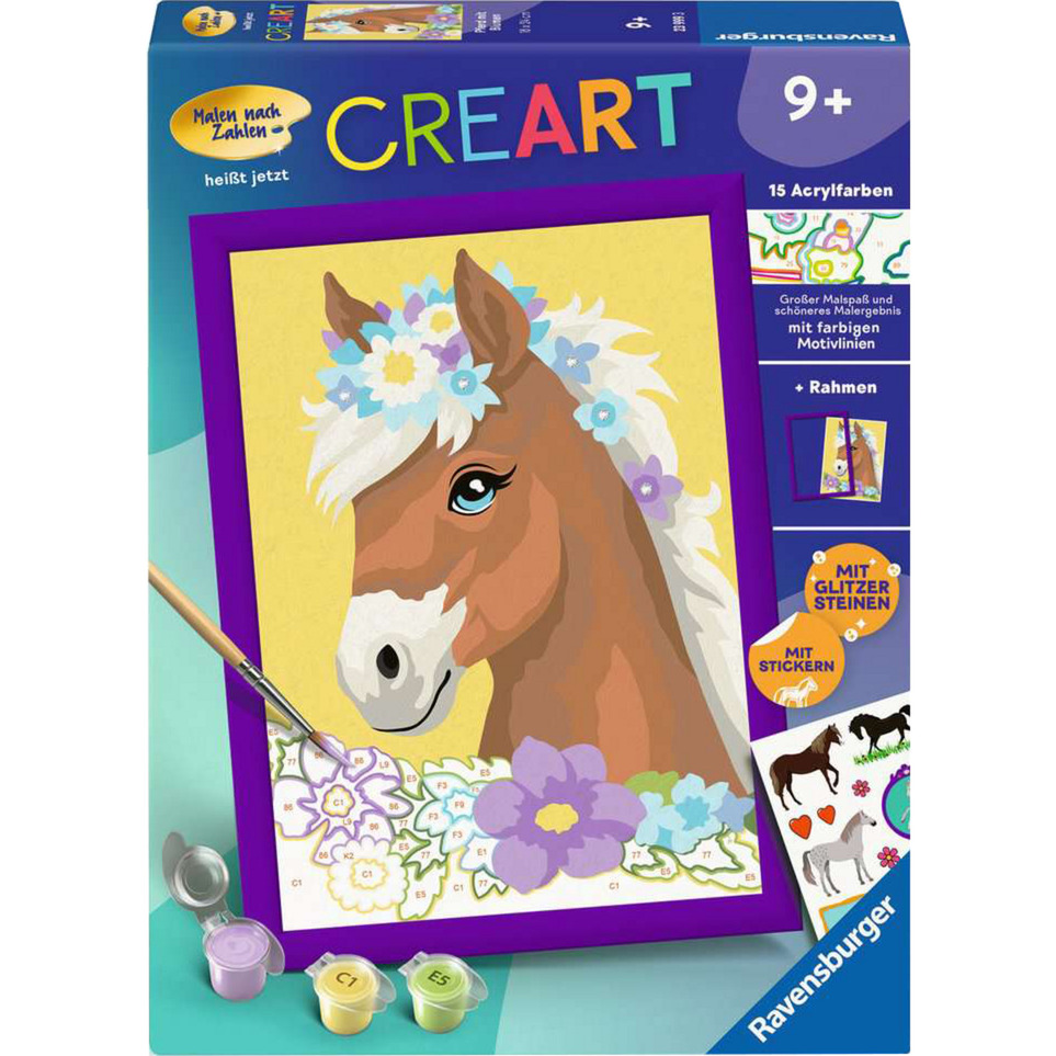 Ravensburger CreArt Kifestő készlet - Ló virágokkal
