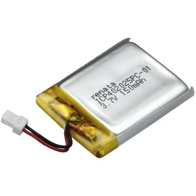 Renata lítium-polimer akku 3,7 V, 155 mAh, 27,5 x 20,5 x 4,3 mm, ICP402025PC (100644)
