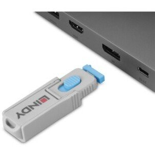 Lindy 40324 portblokering Portblokering + nøgle DisplayPort Blå Acrylonitrilbutadienstyren 5 stk
