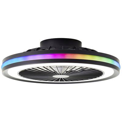 Brilliant LED mennyezeti lámpa ventilátorral 40 W 46,5 cm fekete, (G99280/06) Palmero (G99280/06)