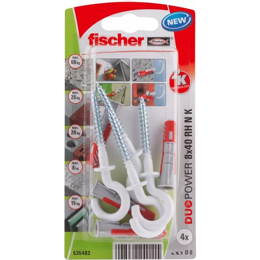 Fischer 535482 DuoPower 8 x 40 RH N K NV Tipli készlet 40 mm 8 mm 1 készlet (535482)