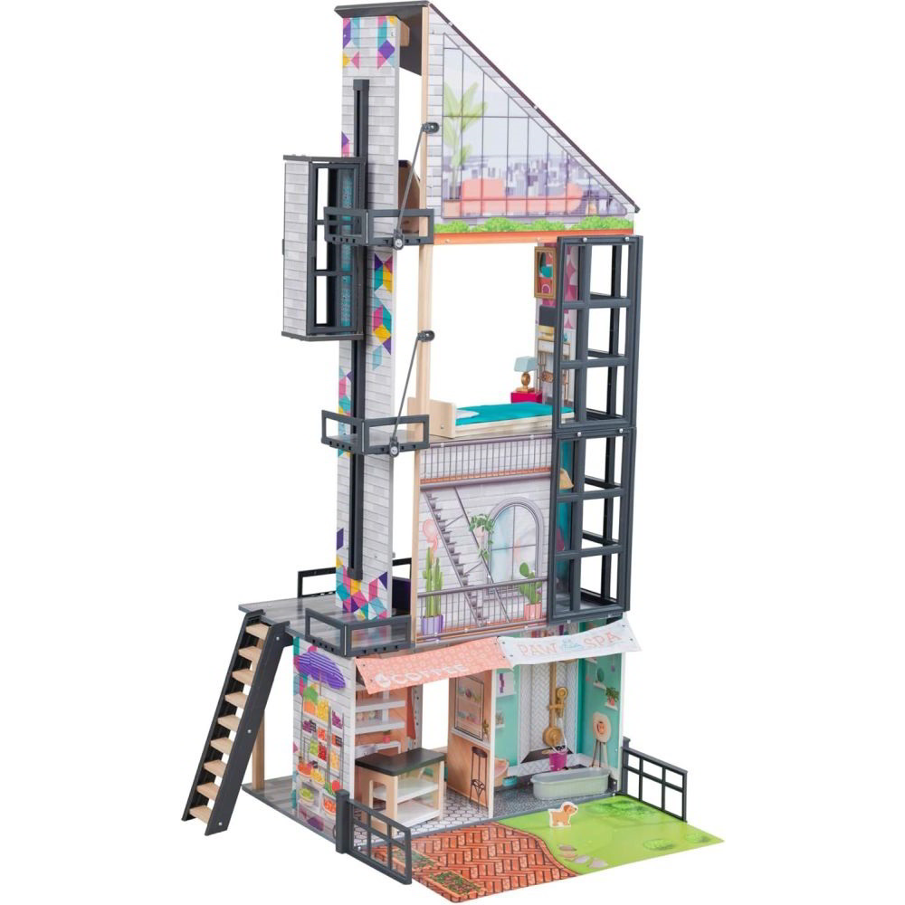 KidKraft Bianca City Life Fa Babaház Interaktív elemekkel (25976)