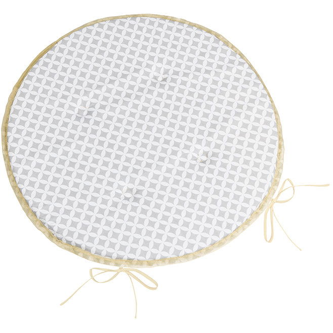 BELLATEX Ülőpárna ADÉLA, 79\905 kerek sima átmérő 40 cm, káró minta, szürke-fehér (13208)