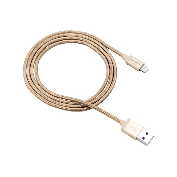 Canyon Charge & Sync MFI Lightning -> USB 2.0 A M/M adatkábel 1m arany (CNS-MFIC3GO)