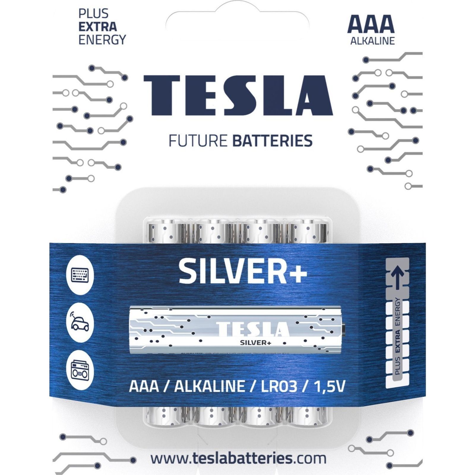 Tesla Silver+ ceruzaelem AAA (4 db) (1099137217)