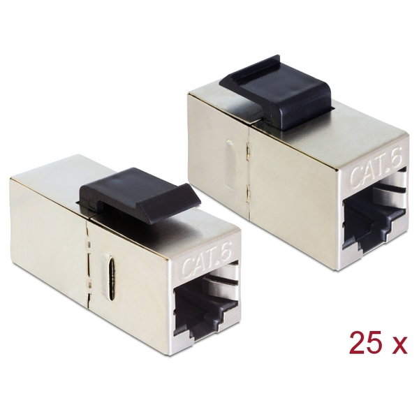 Keystone modul s konektorem RJ45 do konektoru RJ45 Cat.6 25 kusů Delock