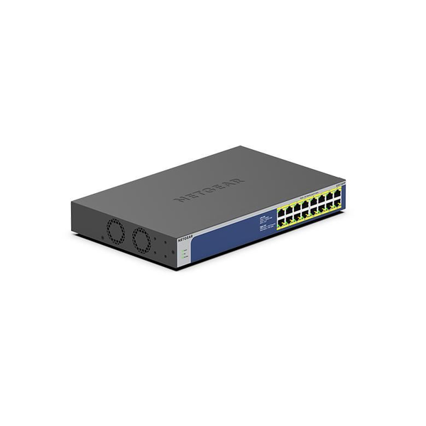NETGEAR GS516PP Ikke administreret Gigabit Ethernet (10/100/1000) Strøm over Ethernet (PoE) Blå, Grå
