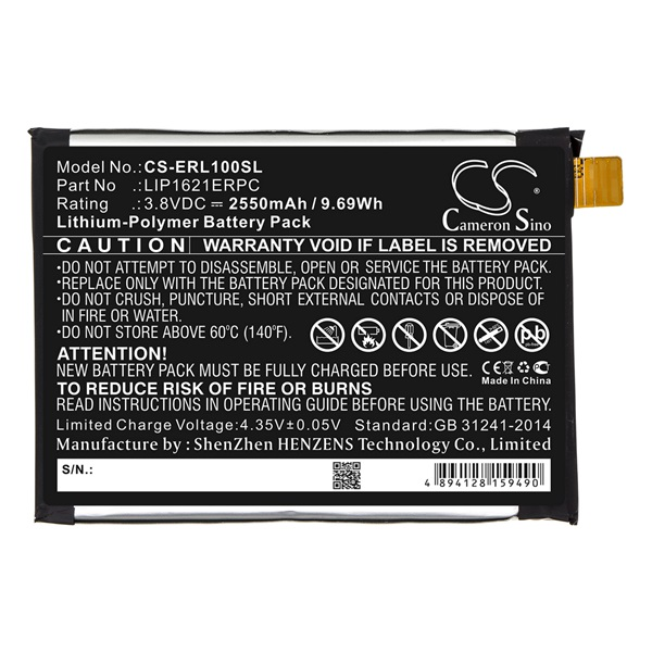 Cameron Sino CS-ERL100SL Sony Xperia L1 Telefon akkumulátor 2550 mAh