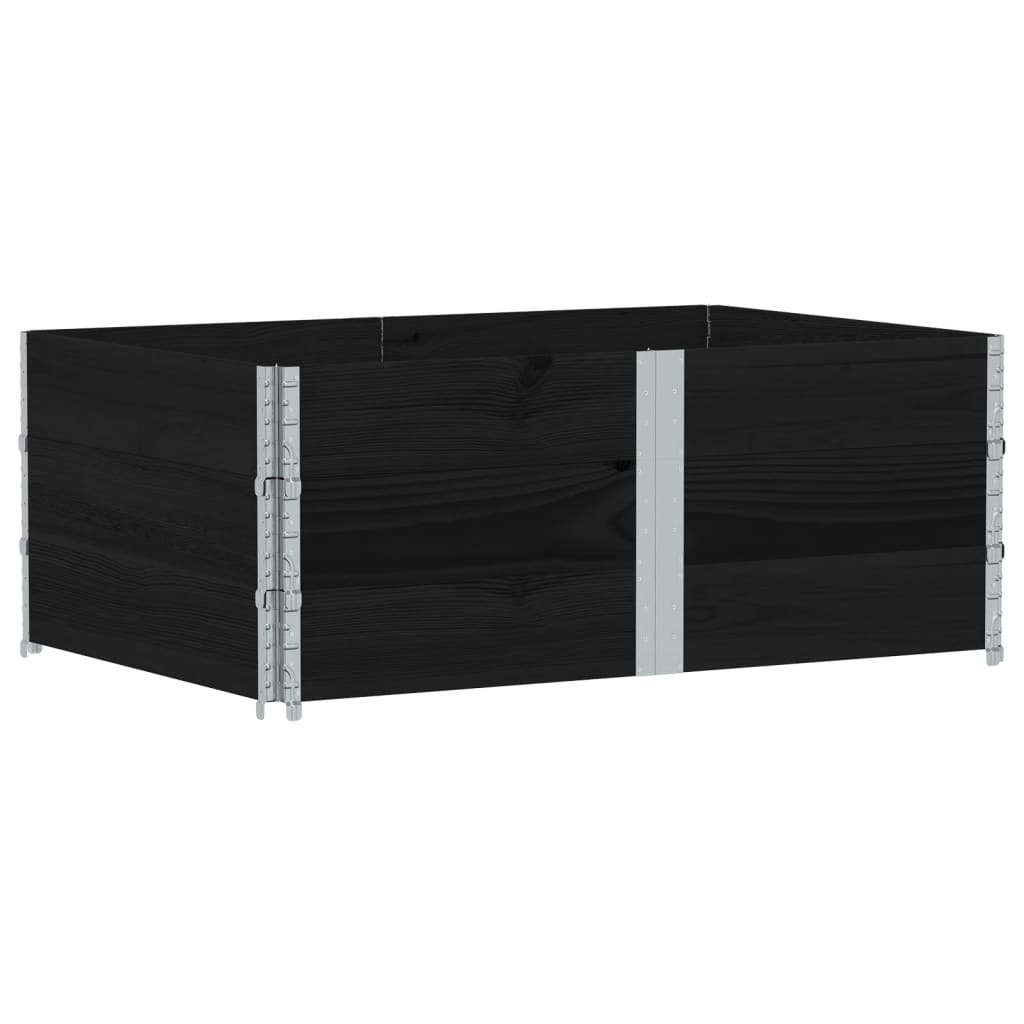 fekete tömör fenyőfa kerti növénytartó 150 x 100 cm (3295440)