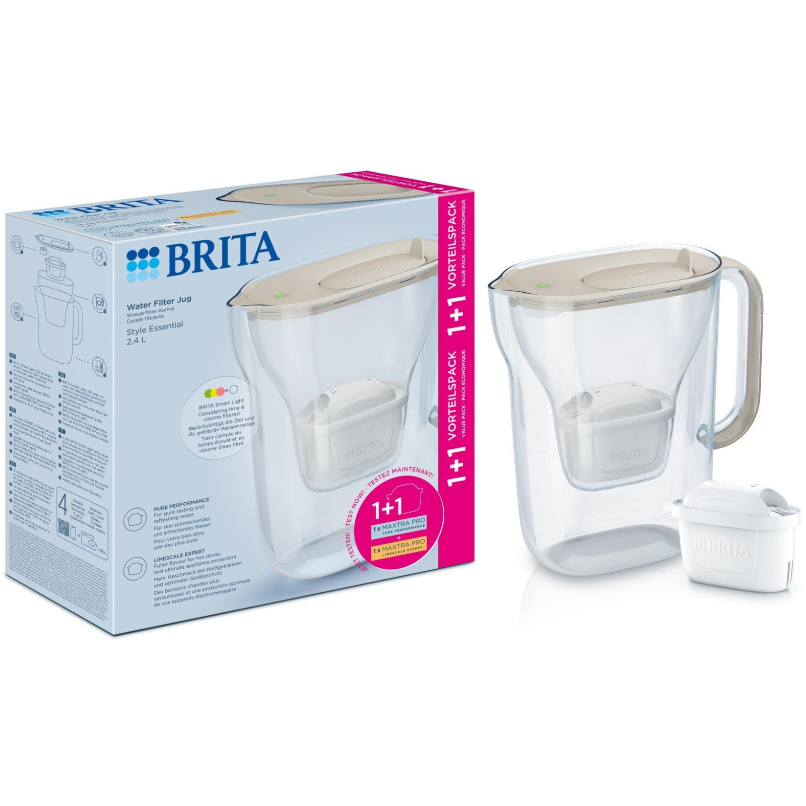 BRITA Style ESS 2,4 l homok + (2 szűrő) PO+PL (140823)