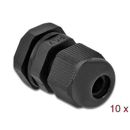 DELOCK Kabelverschraubung PG7 10 Stück schwarz