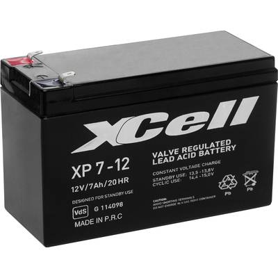 Ólom zselés akku AGM 12 V 7 Ah 151 x 94 x 65 mm XCell XP712F2 (XCEXP712F2)