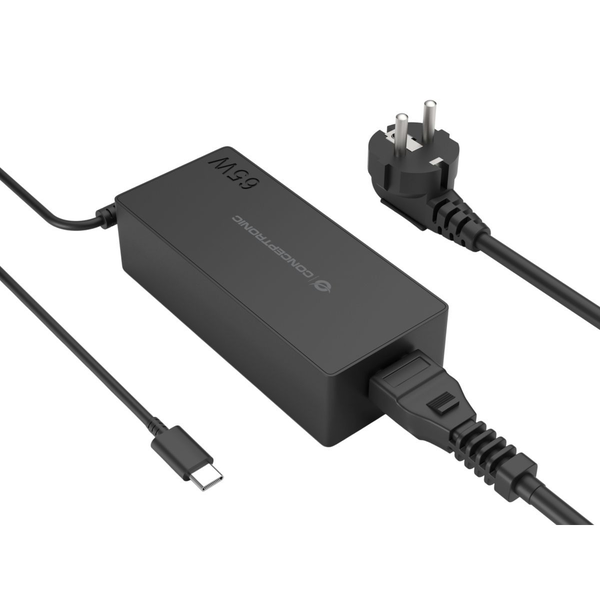 Conceptronic OZUL09BE adaptador e transformador Interior 65 W Preto