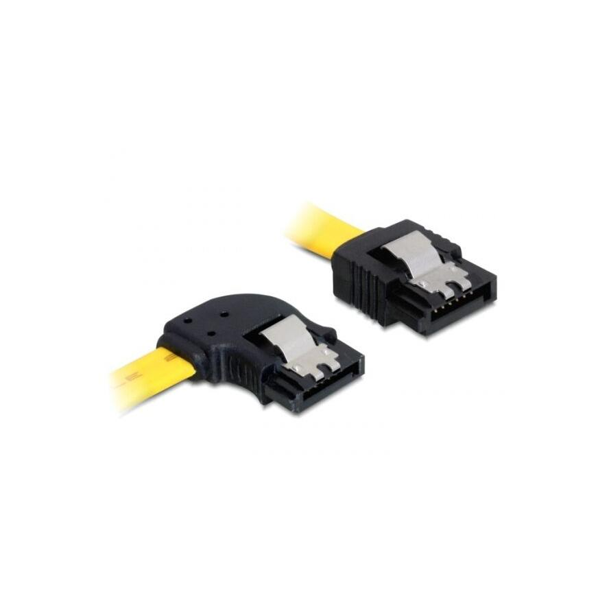 DeLock Cable SATA 6 Gb/s male straight > SATA male left angled 50cm Yellow Metal (82825)