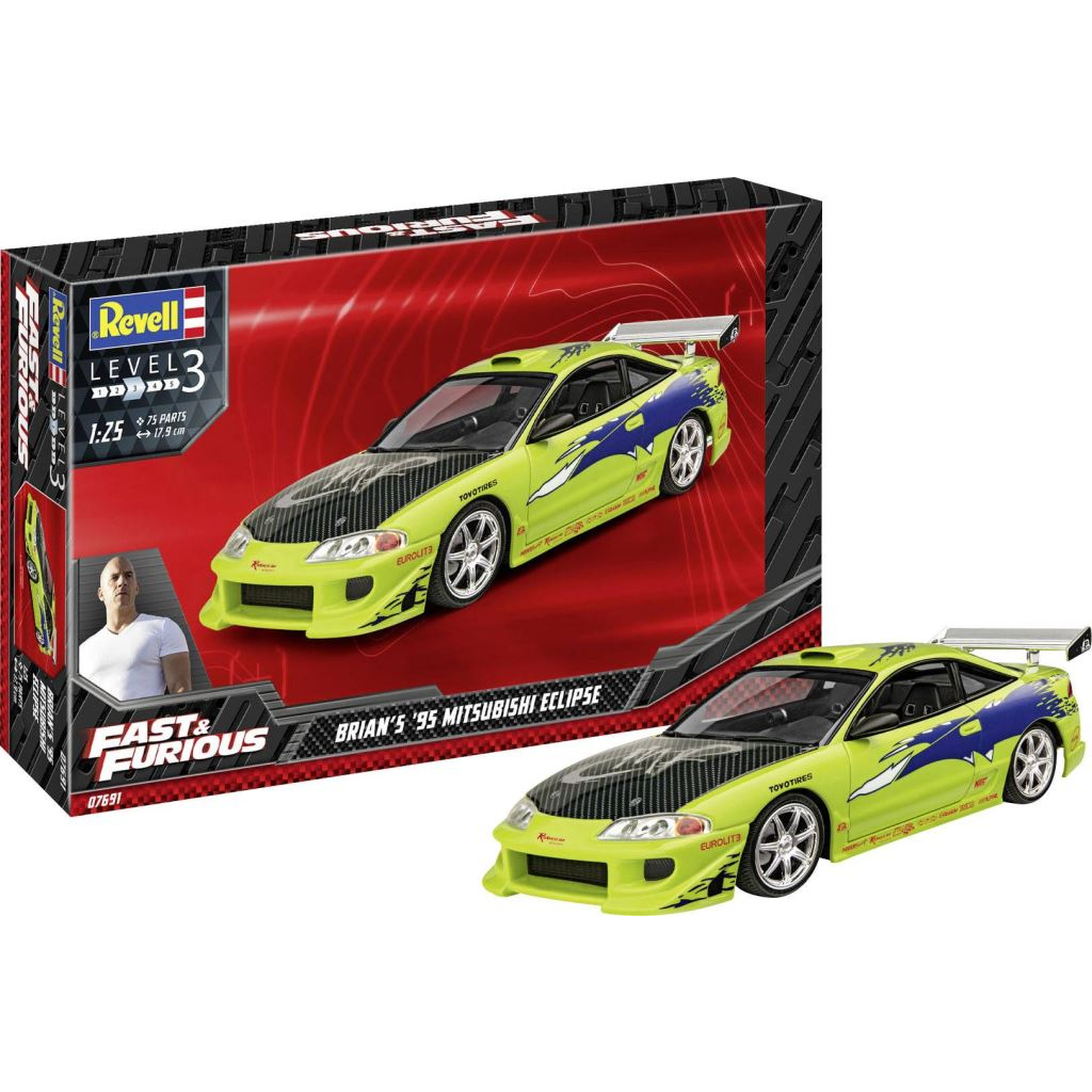 Revell RV Fast & Furious Brians 1995 Mitsubishi Eclipse Autómodell 1:25 (07691) (RE07691)