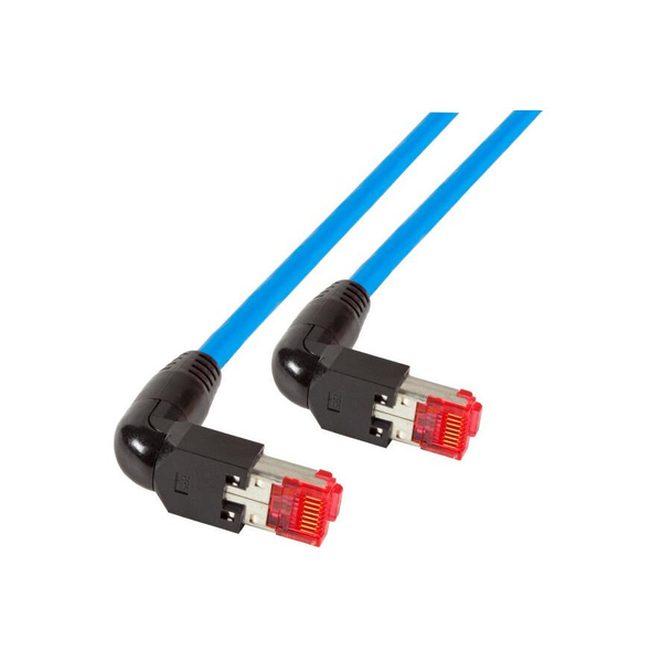 EFB RJ45 Patchkabel S/FTP,Cat.6A,2x TM21 90°,UC900,0,5m,blau