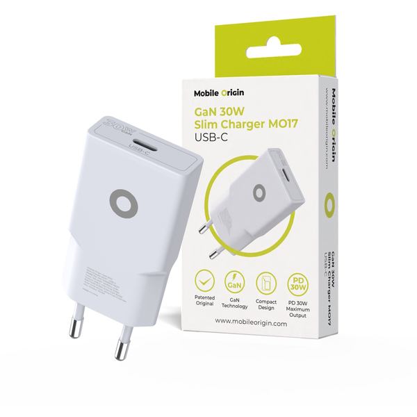 Síťová nabíječka USB-C 30W, PD, GaN Mobile Origin rychlé nabíjení