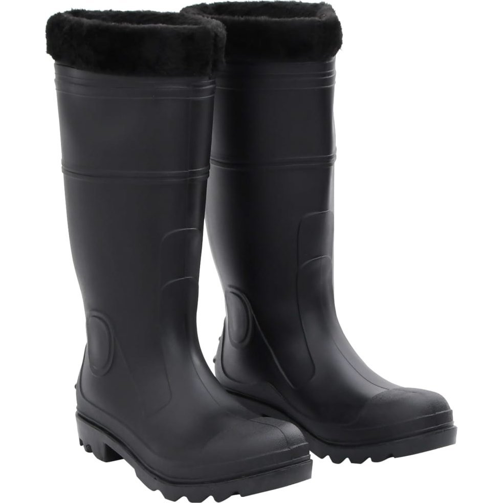 fekete PVC 41-es esőcsizma kivehető zoknival (137599 VidaXL)