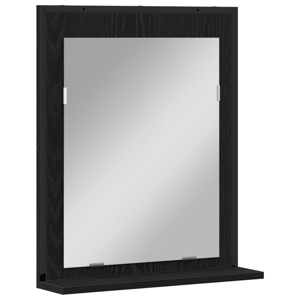 Fürdőszobai Tükör Fekete Tölgy 50x12x60 cm Szerelt Fa