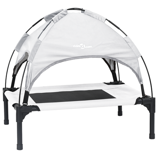 emelt kutyafekhely levehető tetővel ezüst szürke M acél