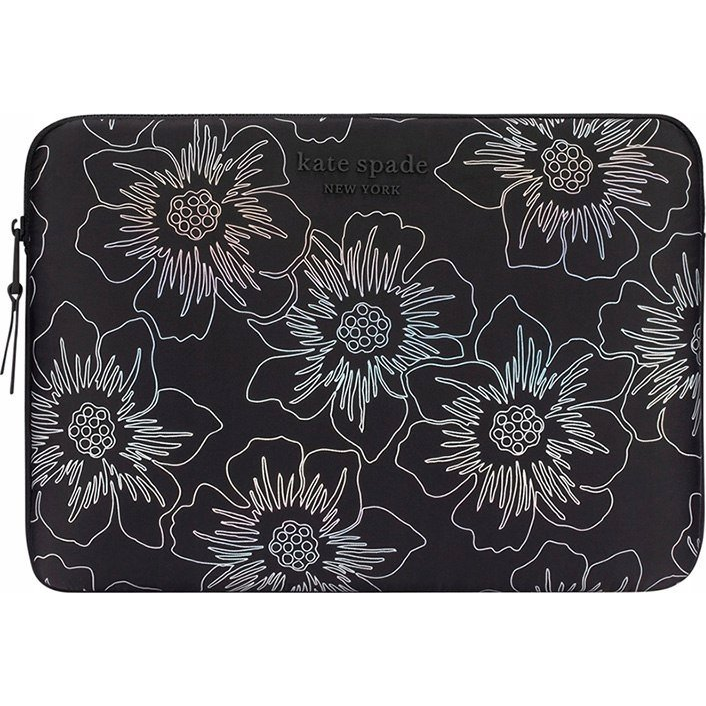 Kate Spade New York Puffer Sleeve do MacBook Pro 16" / Laptop 16" (Hollyhock Iridescent Black) (KS052902)