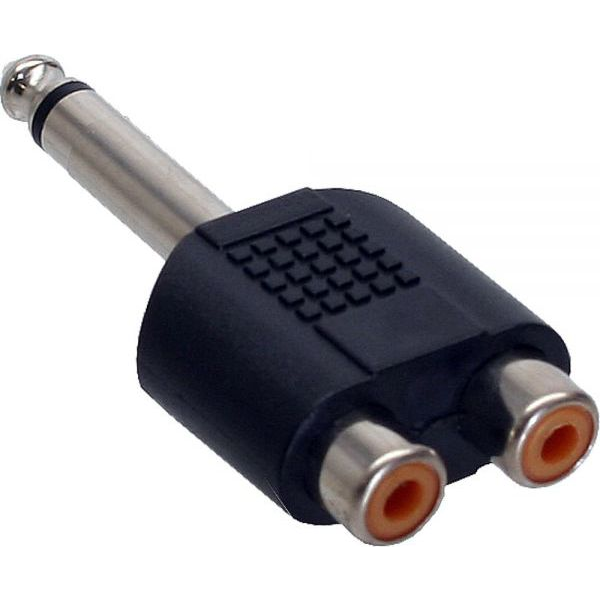 InLine 99339 adattatore per inversione del genere dei cavi 6.3mm jack male mono 2xCinch Nero