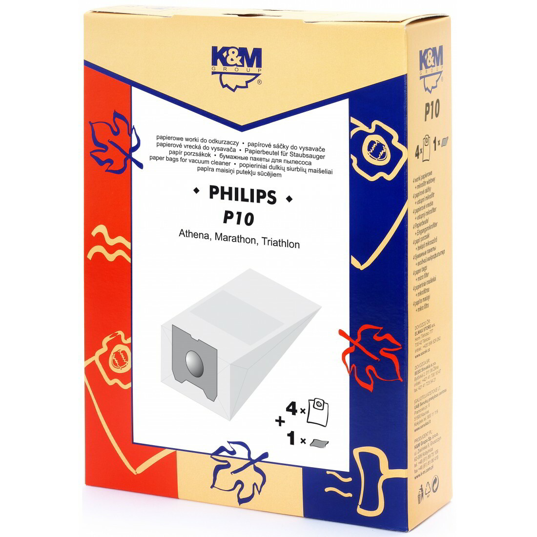 K&M P-10 Philips Porzsák (4 db / csomag) (P-10)
