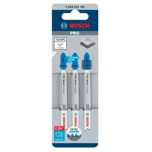 Bosch Accessories 2608655105 PRO Fém közepes T121AFC szúrófűrészlap, 92 mm, 3 részes. 3 db