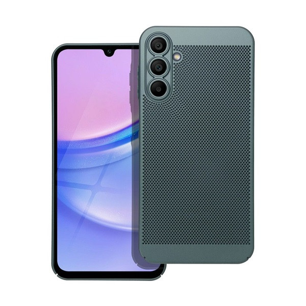 Samsung Galaxy A15 4G / A15 5G SM-A155F / A156B, Műanyag hátlap védőtok, légáteresztő, lyukacsos minta, Breezy, sötétzöld (5903396240324)