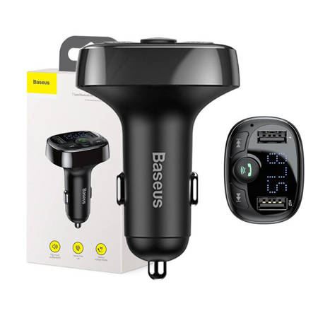 Baseus T típusú Bluetooth FM Transzmitter és 2xUSB autós töltő (CCMT000001)